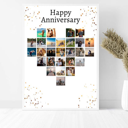 Personalized photo collage with white frame